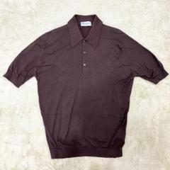 美品✨ JOHN SMEDLEY ダークブラウン ニット ポロシャツ 半袖 JOHN SMEDLEY BEAMSF 半袖 ニットポロ ポロシャツ ブラウン