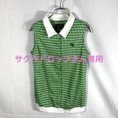 PEARLY GATES 緑色ノースリーブポロシャツ