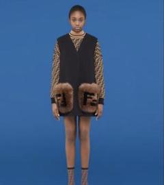 激レア♡FENDI ブラック　ロゴ　ファーベスト　ジレ 2025年最新】フェンディ ファーベストの人気アイテム - メルカリ