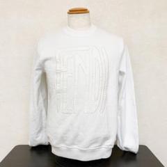 HAPPY フェンディ アンリアレイジ ロゴ刺繍 スウェット 白 XL 美品】フェンディ × アンリアレイジ ロゴ刺繍 スウェット 白 M