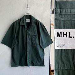 20SS MHL. オーバーサイズ オープンカラーシャツ XL グリーン