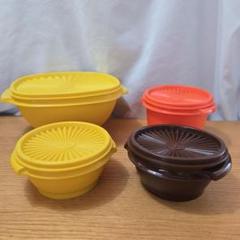 昭和レトロ　オールドタッパーウエア マキシデコレーター 4個 グリーン 送料込♪レトロ♪オールドタッパーウェア♪マキシデコレーター2