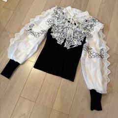 SNIDEL 刺繍入りフリル長袖ブラウスのサムネイル