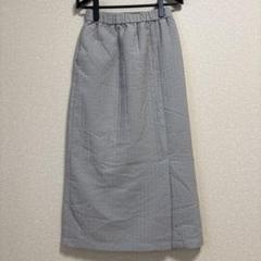 サマンサモスモス　グレー ストレートロングスカート スリット　シワ加工生地
