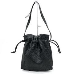 希少【LOEWE】ショルダーバッグ　フラメンコ　オーストリッチ本革　ブラック