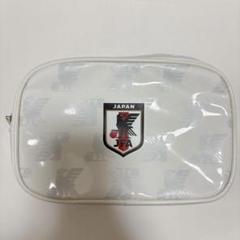 一点限り❣️JFA 日本代表 ロゴ 透明ケース エナメル　ポーチ　白　やたがらす