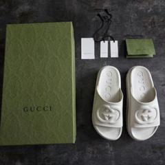 GUCCIグッチ　ハラコミュールサンダル36.5 ❣️お値下げお値打ち価格❣️ GUCCI グッチ フラットフォームラバーサンダル ホースビット