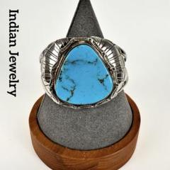 Indian Jewelry ビッグターコイズシルバーバングル シルバー925