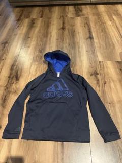 adidas ネイビー フード付きパーカー150