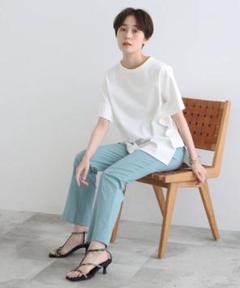 日本製【INDIVI】スリットチュニックプルオーバー　白　SIZE38