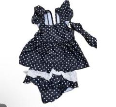 水玉水着90㌢❤️セパレート➕カチューシャ付き3点セット価格‼️１回のみ着用❤️