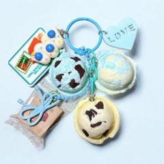 じゃらじゃらキーホルダー アイスアソート 水色 ブルー