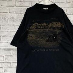 USA製90sヴィンテージTシャツ！シングルステッチ　ブラック半袖古着XL728