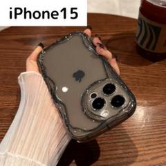 【残りわずか♡】iPhone15 スマホケース　クリアブラック　おしゃれ