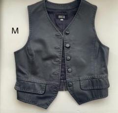 SALE 【BIGI】羊革ベスト　ブラック系　M