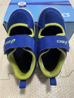 asics キッズサンダル 青/緑