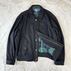 希少 美品 ラルフローレン ハリントンジャケット 金ポニー刺繍ロゴ ネイビー M 3157【人気・美品】ラルフローレン ポニー刺繍ロゴ ハリントン
