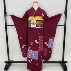 振袖フルセット◇紫◇成人式◇正絹◇古典◇草履バック付き◇裄68cm S ...