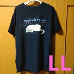 夜は猫といっしょ　Tシャツ　LL　上衣