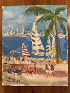 滝澤秀保作ヨーロッパビーチ風景 油彩画 F3サイズ 滝澤秀保作ヨーロッパビーチ風景 油彩画 F3サイズ - メルカリ