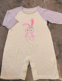 ウサギプリントロンパース 95cm未満