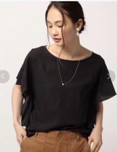 最終値下げ！グローバルワーク　新品・未使用　レーヨンリネンソデフリル半袖 M