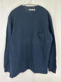 ユニクロ UNIQLO クルーネックT(長袖) Mサイズ ネイビー メンズ