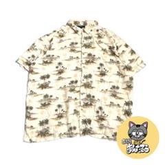 ノーブランド 古着 半袖シャツ アロハシャツ アイボリー 2XL