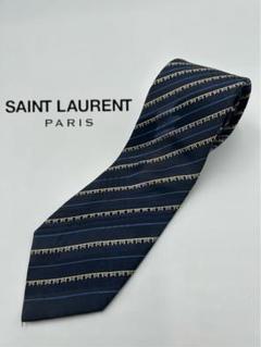 イブサンローラン　SAINT LAURENT　ネクタイ　ネイビー　ストライプ Yves Saint Laurent イヴ・サンローラン ブランド ネクタイ