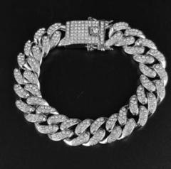 1380 新品　シルバー★ラグジュアリー　ブレスレット　85p535★ギラギラ