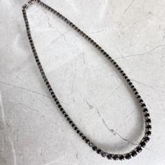 美品　テニスネックレス ブラックラインストーン　ネックレス