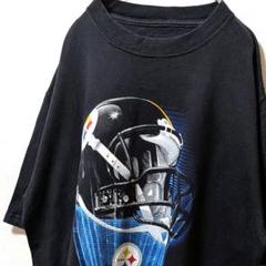 NFLピッツバーグスティーラーズ デカロゴ Tシャツ ブラック 黒 L 古着