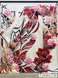 新品 正規品!!  振袖 豪華 ラメ通し 綾通し 刺繍 ストーン グリッター箔 薔薇 着物・浴衣
