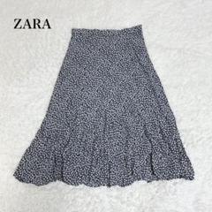 ザラ 大きいサイズ フレアロングスカート 花柄 フラワー Aライン フェミニン