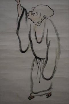 真作/田能村小竺/田能村直雙/人物に鳳凰画賛/布袋屋掛軸HE-756 真作/田能村小竺/田能村直雙/人物に鳳凰画賛/布袋屋掛軸HE-756