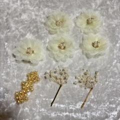 【ヘアアクセサリー】白ゴールド　髪飾り