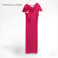 【YSL/イヴ・サンローラン】ドレス　セクシー　ピンク　クール【M】ビンテージ
