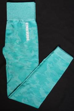 GYMNEVERDIE フィットネス レギンス カモグリーン