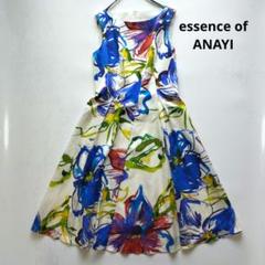 ANAYI　花柄ロングフレアワンピース　綿シルク　近年 ANAYI 花柄ロングフレアワンピース 綿シルク 近年 - メルカリ