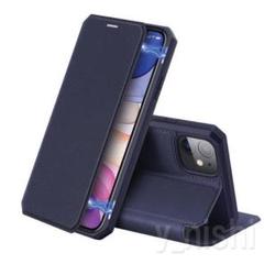 iPhone11 専用 手触り滑らか 手帳型 プロテクターケース Navy
