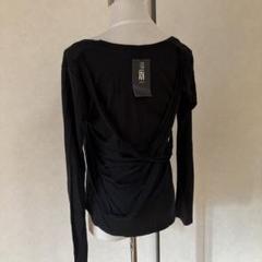 black peace now ドレープ ロンT アシメントリー alexander wang - ラスト1点 / LONG SLEEVE HOODIE WITH ALLOVER