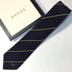 GUCCI ネクタイ 紋章柄 ブラック