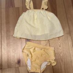ベビー　80cm 黄色チェック柄