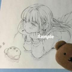 手描きイラスト 少女 オリジナル 夏 スケッチ