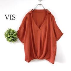 vis ビス　【F】Vネック 半袖シャツ ルーズフィット