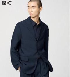UNIQLO C ユニクロC 感動タックパンツ(L)ネイビー 濃紺 475602