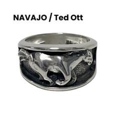 ヴィンテージ NAVOJO ナバホ族『Ted Ott』馬 リング 約12号 指輪