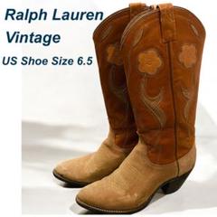 *ラルフローレン*ロゴ入レザー ウエスタンブーツ 乗馬 Justine LAUREN RALPH LAUREN（ローレン ラルフ ローレン）の「ローレン