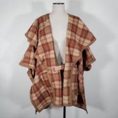 furfur ファーファー ポンチョ 茶ベージュ赤 チェック 可愛い サイズ無