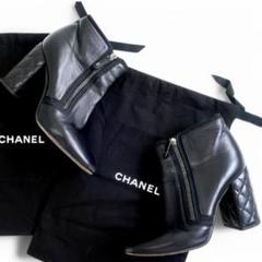 品質が CHANEL シャネル ショートブーツ シルバーココマーク 伊製 靴